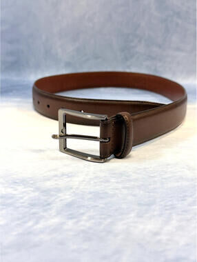 Perry Ellis Portfolio Dark Brown Genuine Leather Belt NEW Size 30 MSRP $49
